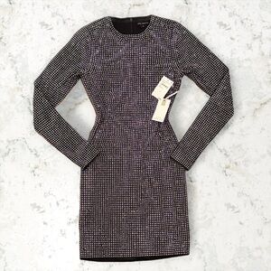 Good American Black and White Long Sleeve Dress